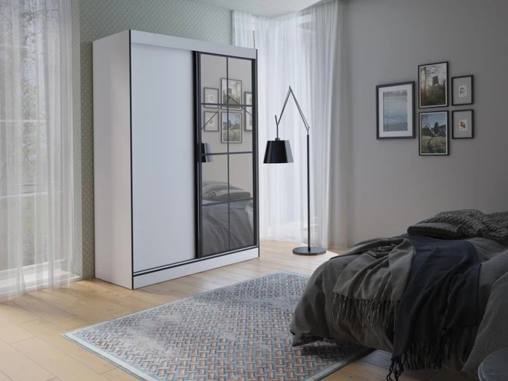 SOLNA II šatníková skriňa 150, biela/čierna