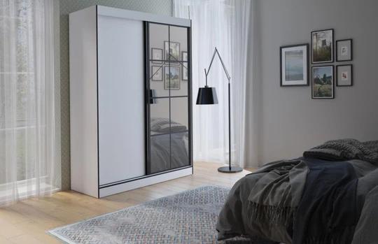 SOLNA II šatníková skriňa 150, biela/čierna