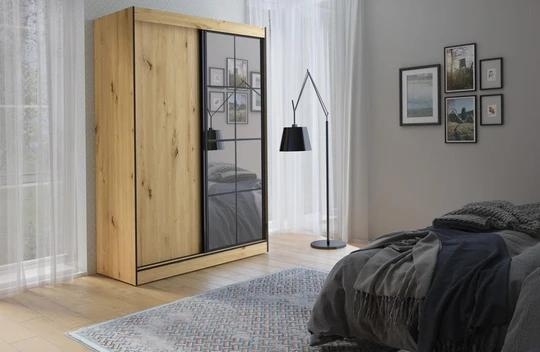 SOLNA II šatníková skriňa 150, dub artisan/čierna