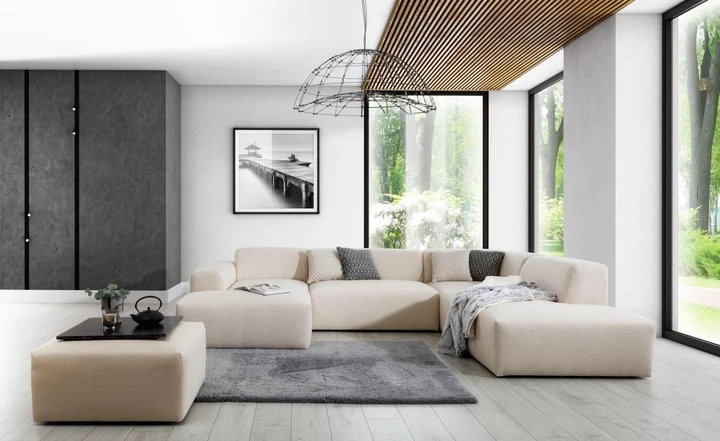 ZEUS U modulárna sedacia súprava, OBL+2+R+OP