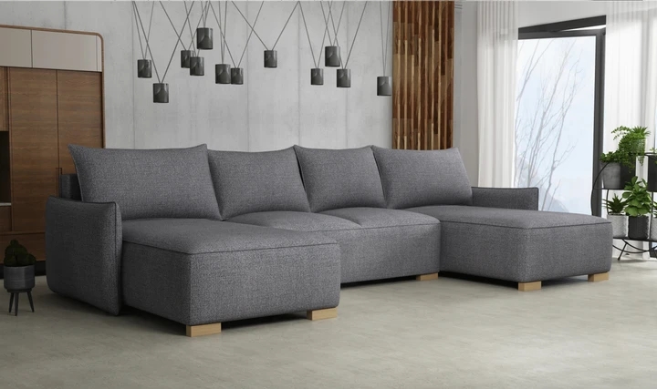 KYOTO U rozkladacia sedacia súprava v tvare U s úložným priestorom