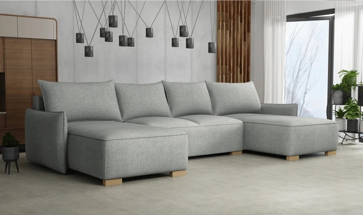 KYOTO U rozkladacia sedacia súprava v tvare U s úložným priestorom