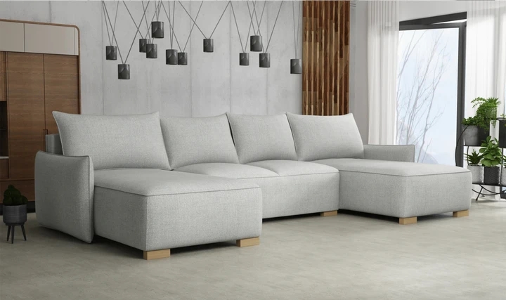 KYOTO U rozkladacia sedacia súprava v tvare U s úložným priestorom