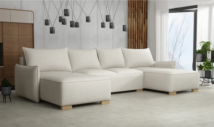 KYOTO U rozkladacia sedacia súprava v tvare U s úložným priestorom