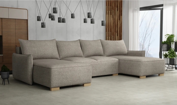 KYOTO U rozkladacia sedacia súprava v tvare U s úložným priestorom