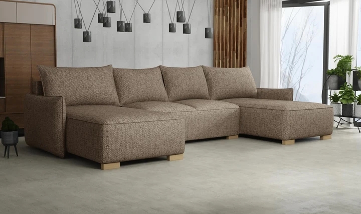 KYOTO U rozkladacia sedacia súprava v tvare U s úložným priestorom