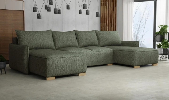 KYOTO U rozkladacia sedacia súprava v tvare U s úložným priestorom