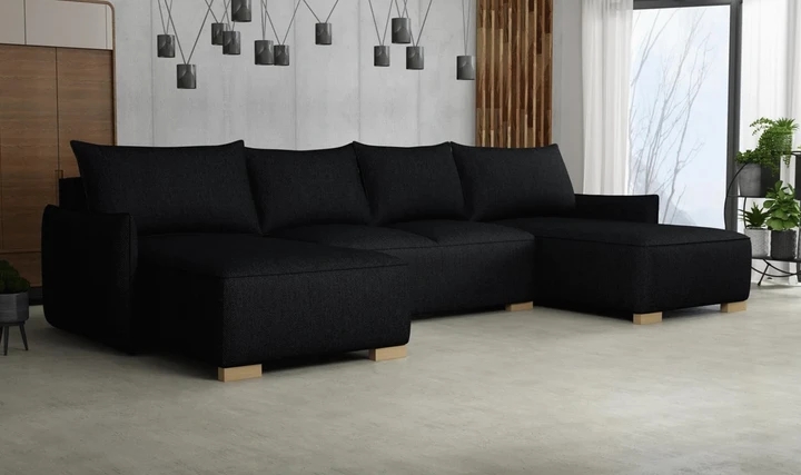 KYOTO U rozkladacia sedacia súprava v tvare U s úložným priestorom