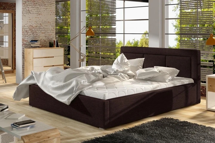 MARCELO 200x200 cm čalúnená posteľ s dreveným roštom