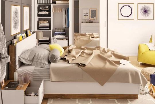 DENTRO 160x200 cm posteľ s roštom, ľad osvetlením a úložným priestorom