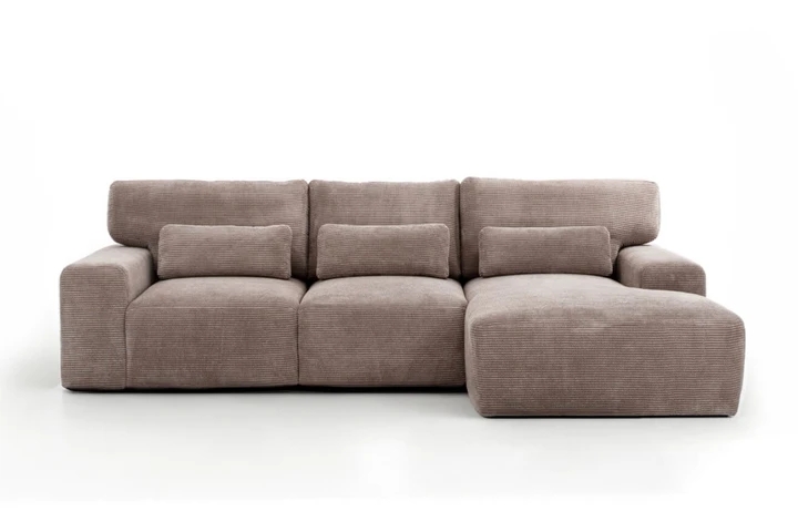 MILAZZO rohová sedacia súprava - Pravá, hnedá