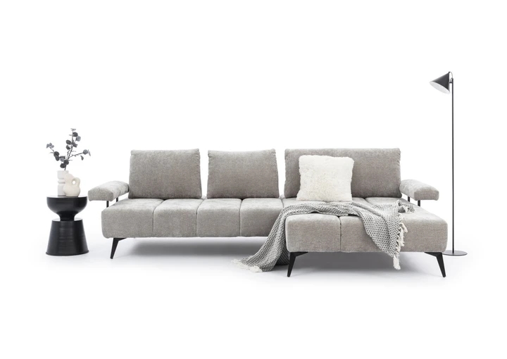 VINCENZO rohová sedacia súprava s nastaviteľnou hĺbkou sedu a elektrickým výsuvom