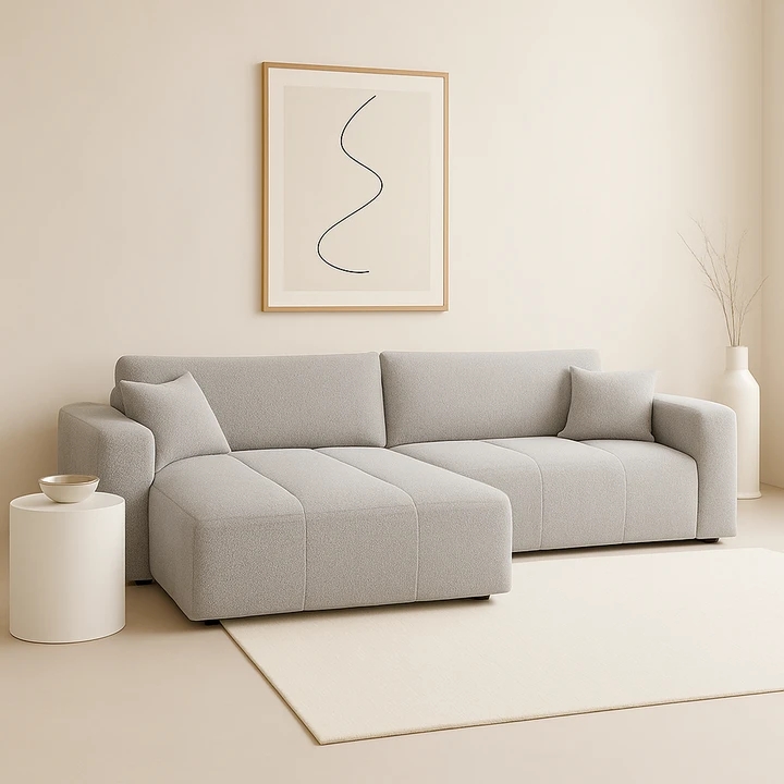 BIANCA rozkladacia rohová sedacia súprava s úložným priestorom - sivá