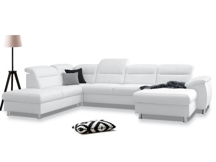 PERLA U rozkladacia sedacia súprava v tvare U s polohovacími záhlavníkmi