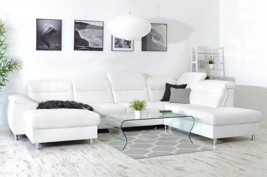 PERLA U rozkladacia sedacia súprava v tvare U s polohovacími záhlavníkmi