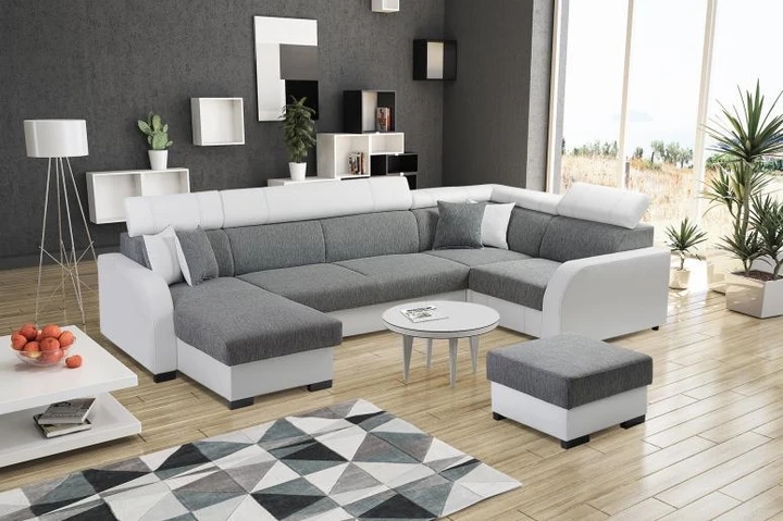 ROYAL U rozkladacia sedacia súprava do U s nastaviteľnými opierkami hlavy