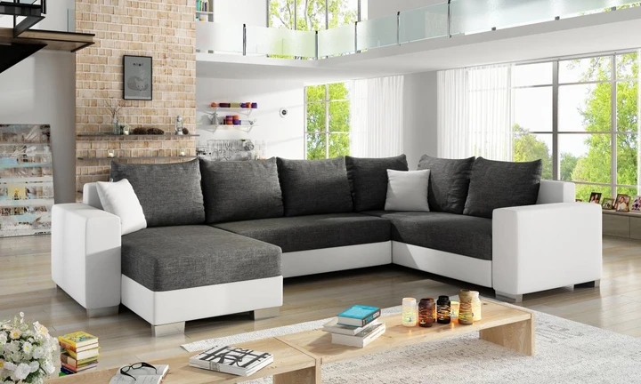 ARMANI elegantná sedacia súprava v tvare U s rozkladacou funkciou a úložným priestorom