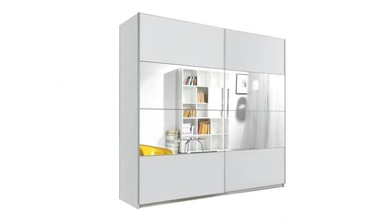 AXEL 3 veľká biela šatníková skriňa so zrkadlom | 3 rozmery