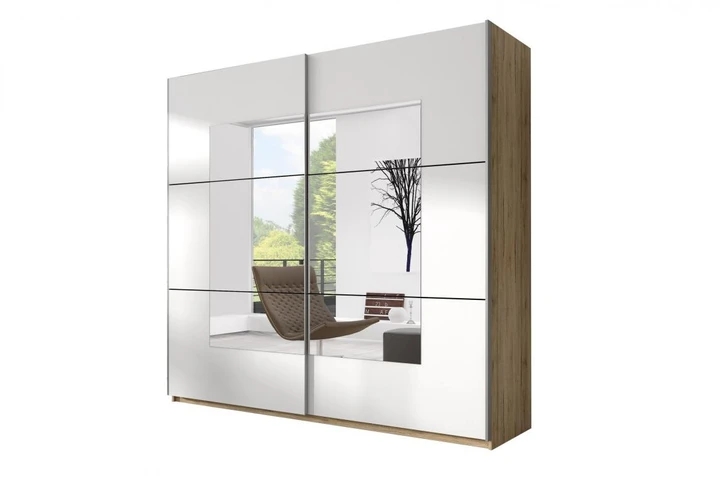 AXEL 5 veľká šatníková skriňa so zrkadlom a posuvnými dverami | 3 rozmery