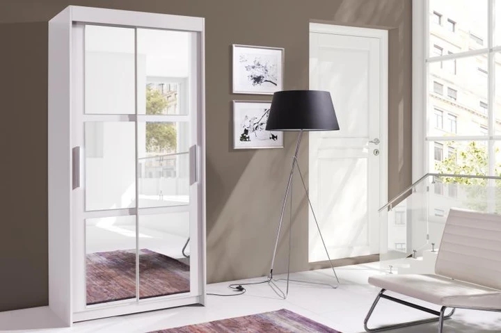 EVITA šatníková skriňa so zrkadlom, biela